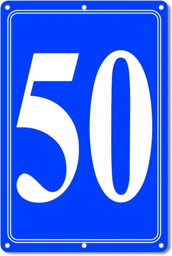 Vista 17 de Premium Aluminum Number Signs, Metal 12" X 8" Blue Numbered Sign Outdoor for Parking Lots, Floor, Dock, Court, Aisle, Field, High Visibility, No
