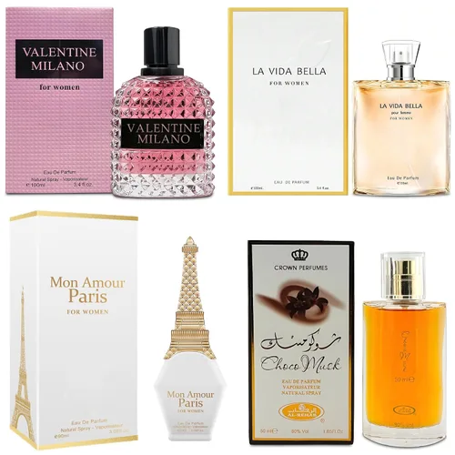 Vista 16 de AFLUXE Top Sales 4 Pieza Set de Perfume para Mujer Combo Eau de Parfum Spray Natural, Fragancia Duradera para Mujeres Kiara Mango Punch & Sarah Pink