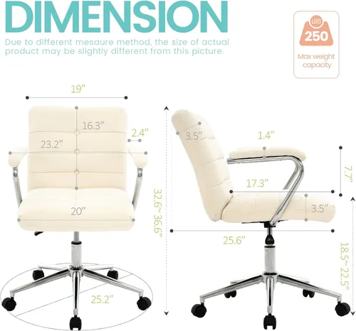 Vista 2 de Silla de escritorio de terciopelo para oficina en casa, silla tapizada ajustable giratoria con ruedas, silla de computadora copetada con respaldo