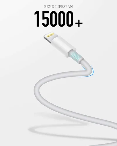 Vista 2 de Uzento Cable de carga para iPhone, paquete de 2 cables USB a Lightning originales con certificación Apple MFI de 6 pies, cable de carga rápida