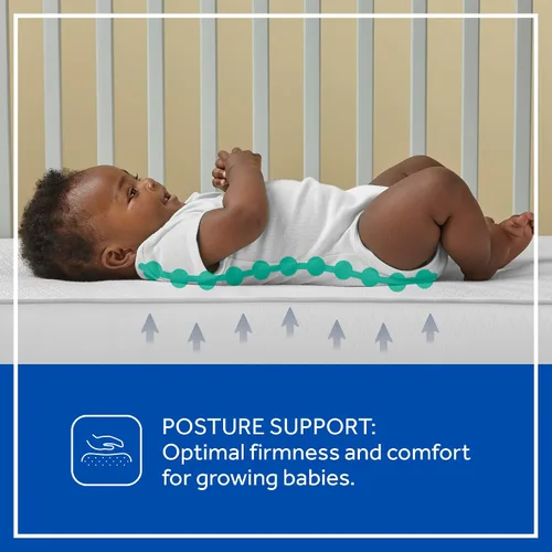 Vista 20 de Sealy Posture Perfect - Colchón impermeable de 2 etapas para cuna y colchón para cama de bebé, espuma viscoelástica híbrida y 150 bobinas de alta
