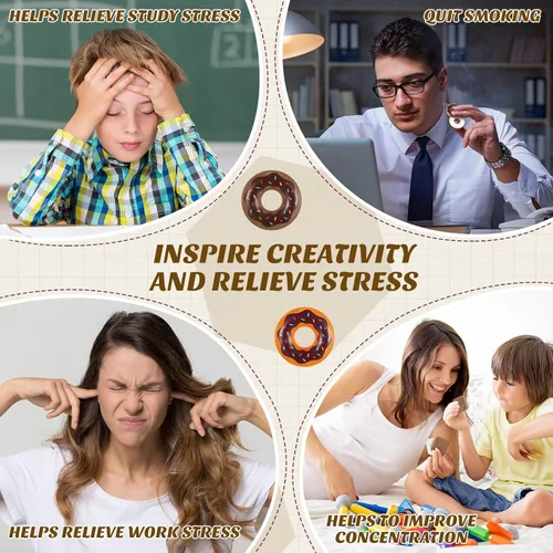 Vista 6 de 2 piezas de moneda háptica en forma de dona deslizante magnética Fidget Slider Toy ADHD Autismo Alivio sensorial del estrés y la ansiedad Depresión