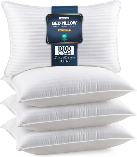 Vista 10 de Utopia Bedding - Almohadas de cama para dormir de tamaño estándar (blanco), juego de 2, calidad de hotel refrescante, para dormir de espalda, boca