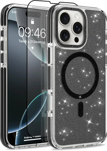 Vista 93 de Funda magnética para Google Pixel 10 Pro XL [compatible con Magsafe] [bonito diseño fluorescente de moda] a prueba de golpes, delgada, translúcida