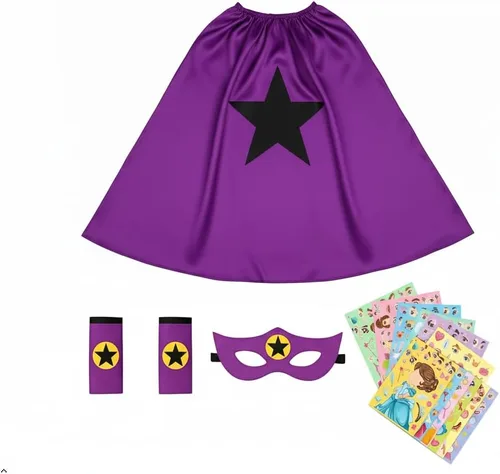 Vista 9 de Capas y máscaras de superhéroe para niños - Capas de satén y máscaras de fieltro para niños