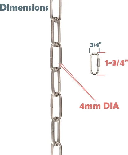 Vista 5 de Aspen Creative 21121-09-1, cadena de acero resistente y dos conectores de enlace rápido para accesorios de iluminación, luces de botín, plantas, 1