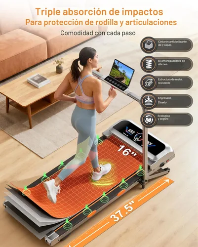 Vista 6 de Walking Pad with 15% 12-Level Auto Incline & Handle Bar, 450 lbs Capacity UI Screen, Rayspace 3.5HP Quiet Under Desk Treadmill, Speaker, APP &