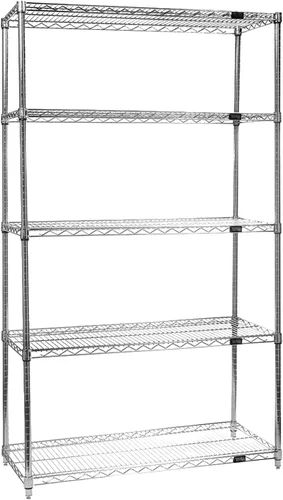 Vista 116 de Quantum Storage Systems kit para principiantes para unidad de librero de 4 niveles, de 54 pulgadas de alto, en alambre, con acabado en cromado