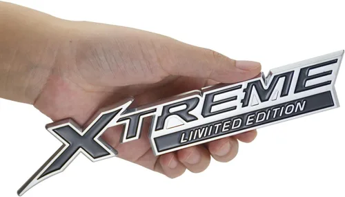 Vista 4 de 2 emblemas Xtreme X Treme de edición limitada, placa de identificación 3D, repuesto para Xtreme Fender Side Trunk Rear (plata negro)