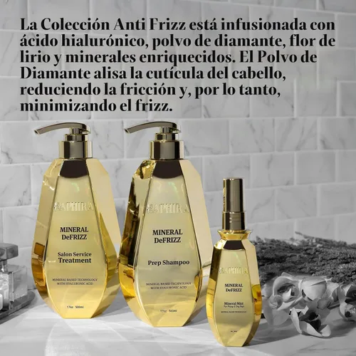 Vista 9 de Saphira Mineral DeFrizz Anti-Frizz Shampoo with Dead Sea Minerals