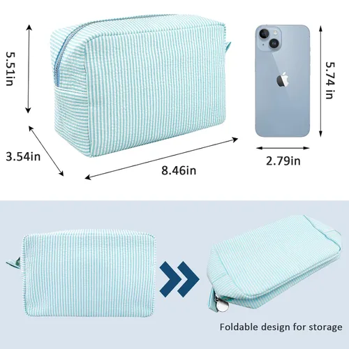 Vista 4 de Bolsa de maquillaje GFU para mujeres, linda bolsa de cosméticos, bolsa ligera de aseo y maquillaje, gran bolsa organizadora de almacenamiento