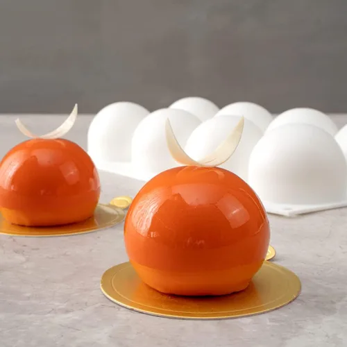 Vista 7 de Restaurantware -Molde de bola de 8 cavidades de pastelería, 1 molde de chocolate listo para horno - Molde de silicona blanca flexible, congelable