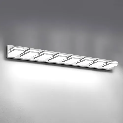 Vista 10 de IZORRO Luces LED modernas para baño (8 luces, regulables), iluminación de pared acrílica blanca mate, luces de tocador para baño sobre espejo, 6000