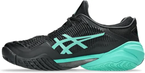 Vista 4 de ASICS Resolution 8 Zapatillas de Tenis para Canchas Rápidas para Hombre Blanco Azul Negro/Verde Aurora