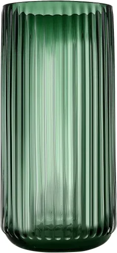 Vista 8 de Florero cilíndrico pequeño de cristal marrón acanalado para decoración de centros de mesa de comedor de granja