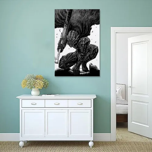 Vista 4 de Berserk - Póster de anime para pared, diseño moderno de dormitorio familiar, para decoración de habitación, 16 x 24 pulgadas (15.7 x 23.6 in)