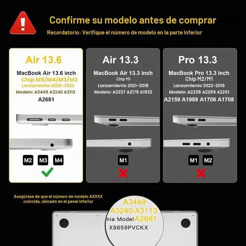 Vista 2 de B BELK Funda para MacBook Air de 13.6 pulgadas 2026-2022 M5 M4 M3 M2
