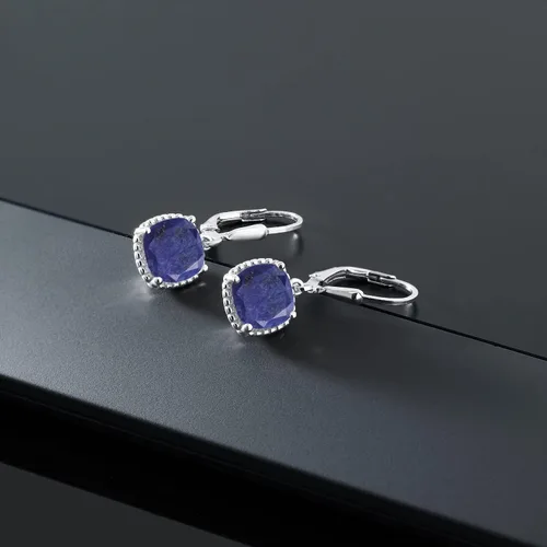 Vista 122 de Gem Stone King Aretes colgantes de plata de ley 925 de 0.315 pulgadas para mujer