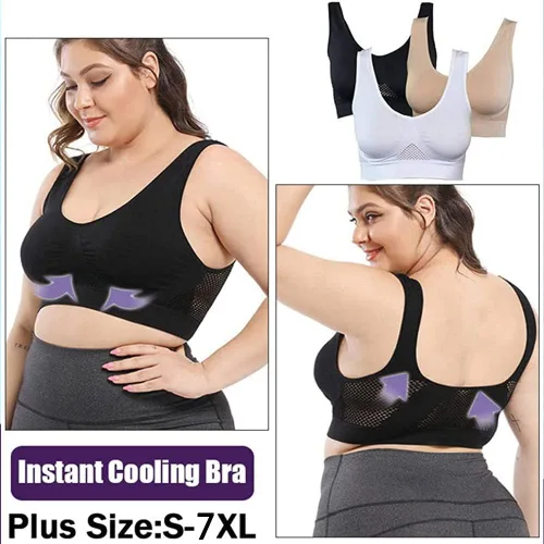 Vista 5 de Brasier cómodo de refrigeración permeable al aire para mujer, transpirable y fresco, brasier de levantamiento de aire, brasier esculpiente