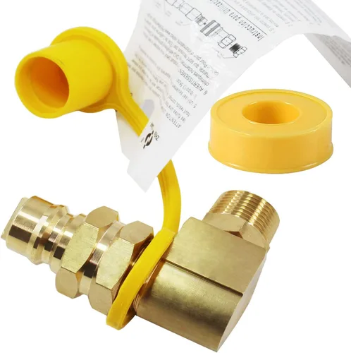 Vista 3 de MENSI Adaptador de codo de enchufe de conexión rápida de manguera natural NPT X 3/4 de 3/4 pulgadas para generador de combustible doble, regulador