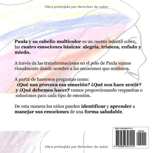 Vista 2 de Paula y su cabello multicolor Cuento Infantil sobre las Emociones para niños de 2 a 6 años (Spanish Edition)