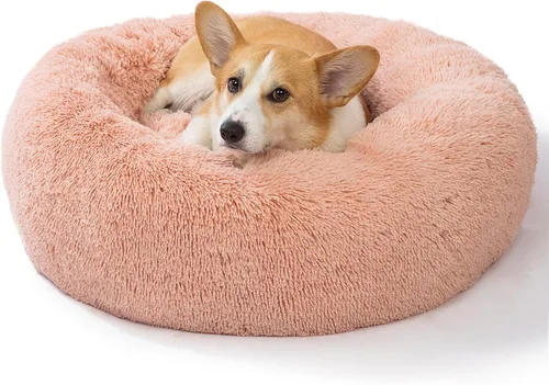 Vista 23 de SAVFOX Camas de felpa calmantes para perros, cama de perro dona para perros pequeños, medianos, grandes y extragrandes, cama cómoda para perros