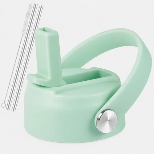 Vista 9 de Tapa de popote RRegeny para Hidromatraz de Boca Ancha 32 40 oz, Tapas con asa flexible compatible con Hidromatraz, Tapa deportiva de repuesto