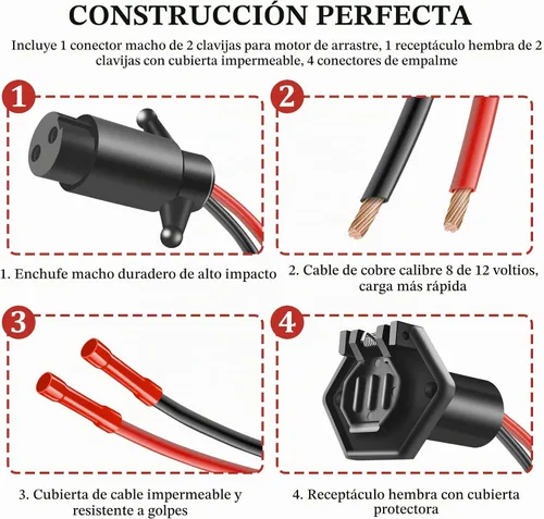 Vista 3 de Enchufe de motor de arrastre, impermeable 12V-24V enchufe de barco