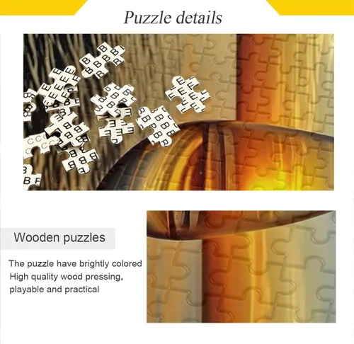 Vista 2 de Sunset View Glass Jigsaw Puzzles 500 Pieces for Adults with Mesh Storage Bag 2012109