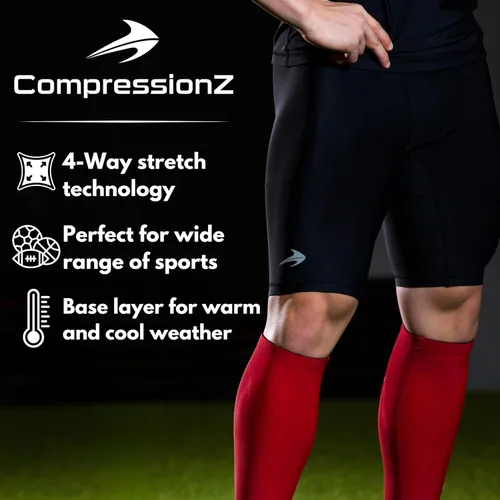 Vista 4 de Compression Shorts Men Performance Baselayer Athletic, Running, Biking All Sports Men's Underwear for Workout