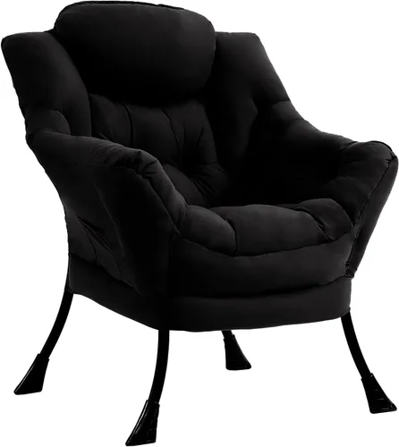 Vista 34 de Furlide - Silla perezosa con otomana, silla moderna con reposapiés plegable, silla de acento de salón, silla de lectura cómoda, sillones grandes