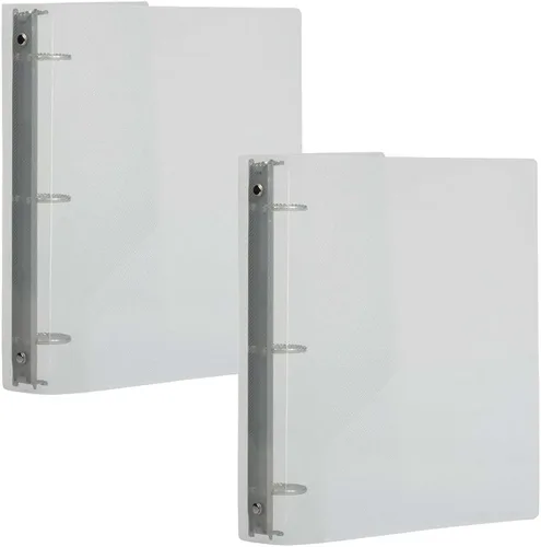 Vista 110 de JAM PAPER Carpeta de plástico de 1 pulgada, carpeta blanca de 3 anillas, se vende individualmente Blanco