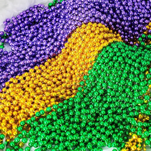 Vista 6 de MGparty 168 piezas de accesorios de Mardi Gras, máscaras, cuentas, collares, monedas, tatuajes, carnaval, desfile de máscaras, suministros