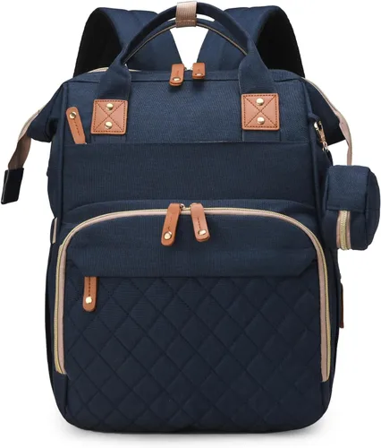 Vista 17 de houscly Mochila para pañales con cambiador: bolsas de bebé de viaje negras para niñas y niños, pañaleras para bebe, artículos esenciales para recién