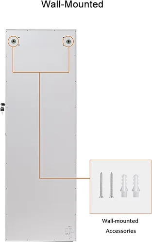 Vista 6 de SKUAI Joyero de espejo completo, organizador de joyas con luz LED táctil, caja de armario con 2 luces y 2 espejos, montado en la pared