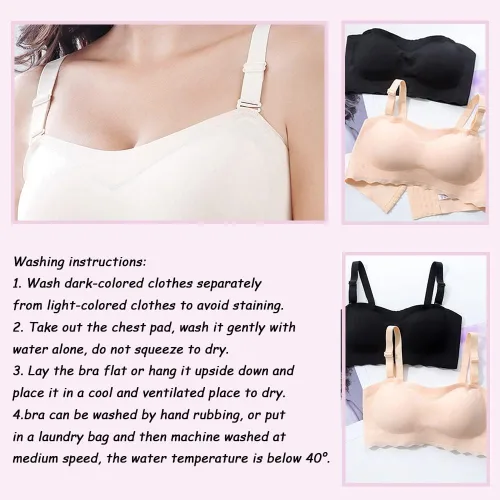 Vista 6 de Filifit - Brasier antideslizante de seda de hielo, brasier de tubo de seda de hielo, brasier sin tirantes de talla grande para mujer (XL, piel)