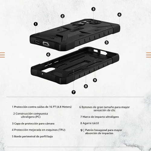 Vista 3 de URBAN ARMOR GEAR UAG Pathfinder - Funda para Galaxy S22 Plus, color negro