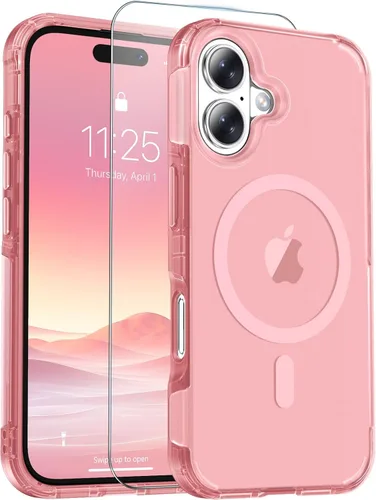 Vista 10 de jaroco Funda magnética para iPhone 11 con protector de pantalla, protección resistente, compatible con MagSafe, protección contra caídas de grado