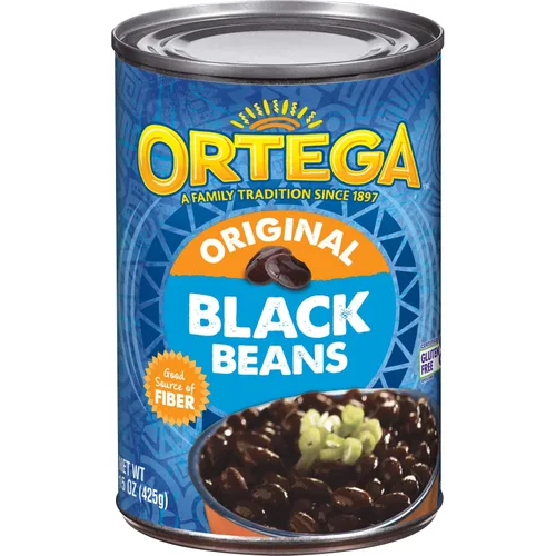 Vista 7 de Ortega Frijoles negros, con jalapeños en cubitos, 15 onzas