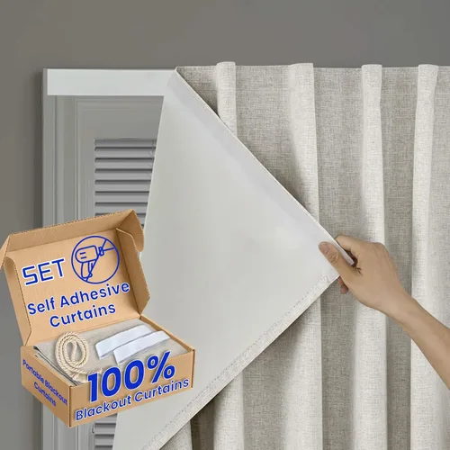 Vista 27 de Cortina opaca adhesiva, tratamiento completo de ventana de oscuridad para oficina en casa