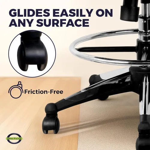 Vista 15 de Silla ergonómica de 300 libras para dibujar, silla de oficina alta, silla de escritorio para estar de pie, con reposabrazos abatibles, asiento