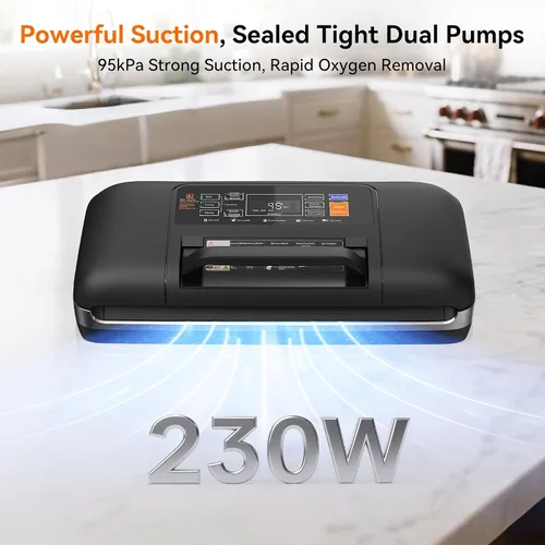 Vista 2 de Newise Máquina selladora al vacío de 85 Kpa, regalos de cocina de Navidad, 10 en 1, ahorrador de alimentos completamente automático con mango
