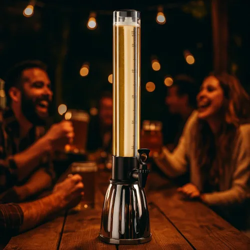 Vista 2 de OGGI Beer Tower - Dispensador de bebidas de 88 onzas con espita y tubo de hielo, torre Margarita, torre Mimosa, dispensadores de bebidas perfectos