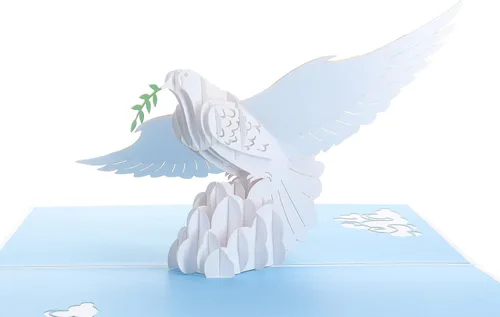 Vista 5 de iGifts And Cards Peaceful Dove - Tarjeta emergente de 6 x 8 pulgadas, paloma blanca 3D que simboliza la fe, esperanza, amor, paz, condolencias
