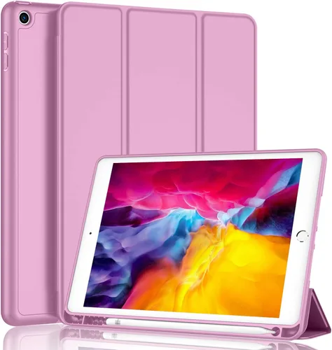 Vista 9 de iMieet Funda para iPad 9.7 (modelo 2018/2017, 6ª/5ª generación), funda inteligente con soporte para lápiz y parte trasera de silicona suave de piel