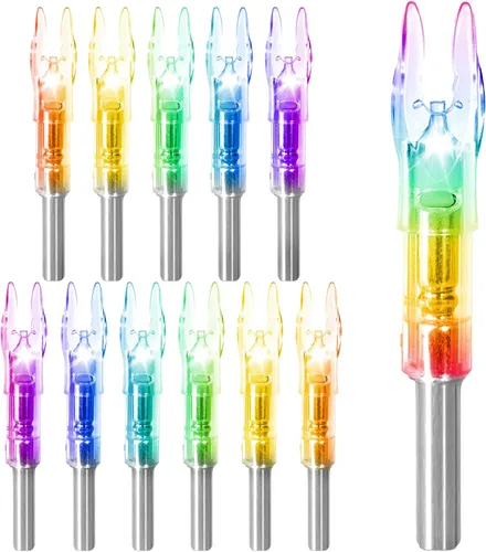 Vista 8 de 6/12 PCS S Lighted Nocks for Arrows .244"/6.2mm Inside Diameter Lighted Arrow Nocks for Archery Hunting