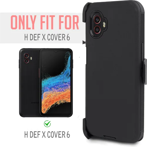 Vista 6 de Funda con clip para cinturón para Samsung Galaxy XCover 6 Pro, funda protectora de cuerpo completo para teléfono con protector de pantalla