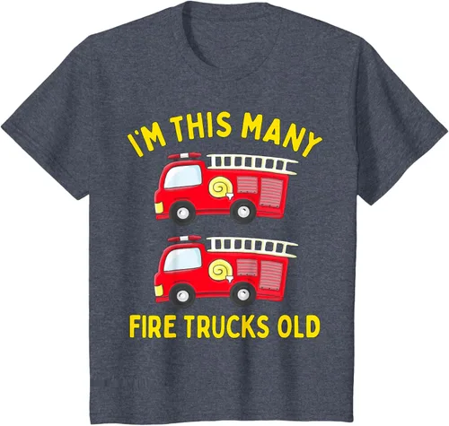 Vista 10 de Camiseta de bomberos para niños de 2º cumpleaños para niños y niñas, Negro, Kids 2
