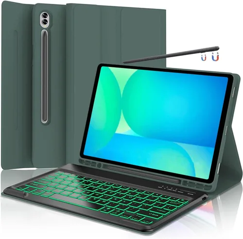 Vista 26 de Funda para teclado para Samsung Galaxy Tab S6 Lite de 10.4 pulgadas 2024 2022/2020 SM-P610/P613/P615/P619, funda para teclado Bluetooth inalámbrico