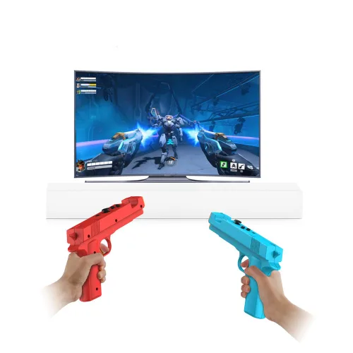 Vista 2 de 2 PCS Switch Game Gun Grip for Nintendo NS OLED,Shooting Games Controller Gamepad Joypad,Video Games Console Accessories